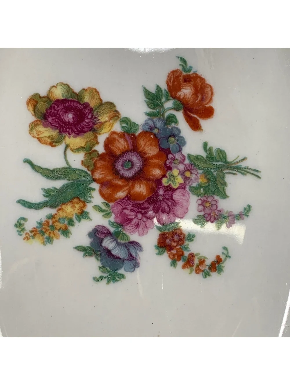 Lamberton China‎ Floral Oval Serving Bowl with Gold Trim